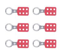 Oumefar Lockout Tagout Hasp 6 Hole Aluminum Security Buckle for Group Locking Applications Industrial Environments 6 PCS