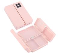 Oumefar Magnetic Pill Case 7 Compartments for Hold Medicine Weekly Pill Box Portable Foldable Magnetic Pill Box Organizer for Pill Jewelry Screw (Pink)