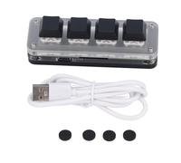 Oumefar Mini Keyboard, USB C 5V 1A 4 Key Dustproof Red Switch Customized Mini Keypad for Office
