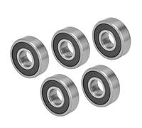 Oumefar Miniature High Accuracy Rubber Sealed Deep Groove Ball Bearings Set for Gearboxes, Motors, Household Appliances, 10PCS 6000-6004 Models (6004 rubber seal)