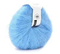 Oumefar Mohair Wool Soft Mohair Wool Knitting Yarn Warm Angora Long Wool Yarn with Crochet for Knitting Scarves Sweater Crafts(08 Light Blue)