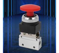 Oumefar MOV Mushroom Button Mechanical Valve G1/8, Durable Air Mechanical Valve with Unidirectional for Pneumatic Systems, Aluminum Alloy Material