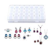 Oumefar Multi Function Box,28 Slots Clear Box,PP Material,Easy to Carry Organizer for Pill Tablet Jewelry Bead Small Badgets Storage,17 5x10 8x2 7cm Special for Travel