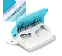 Oumefar Paper Hole Punch, 10 Hole Puncher Handheld Punching Machine, 10 Sheets Punch Capacity A4 A5 A6 A7 Coil Book Hole Puncher for Office Home School Supplies Light Blue