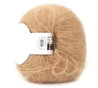 Popular Multi Color Angora Long Wool Yarn Soft Mohair Pashm Knitting Thread for Weave Scarves Weaving(Khaki)