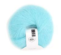 Oumefar Popular Soft Mohair Wool Knitting Yarn Angora Long Wool Yarn Hot with a Crochet for Knitting DIY Crochet (07 Water Blue) Knitting Tools