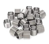 Oumefar Precise Thread Repair Reducer Nut Sleeve Stainless Steel M12 X 1.25 for Automotive Mechanic 20Pcs (1.5D)
