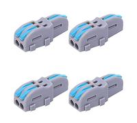 Oumefar Quick Terminal Block, 20Pcs T Shape Push Type Wire Connector 1 in 2 Out Wiring Splitter for Lighting Motors Electrical Control Power Supplies Home Appliances (Blue)