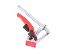 Oumefar Ratcheting Table Clamp Sturdy Chrome Vanadium Steel Fixture for Woodworking, 540 Lbs Max Clamping Force, for Various Plate and Table, 16cm Opening, Compact Size Easy Carrying