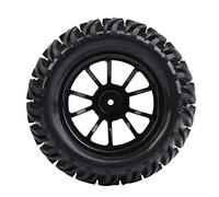 Oumefar RC Truck Car,4Pcs Y Shaped RC Car Tire Rubber Tires with Hubs for 1/10 Scale Truck,Suitable for HSP Redcat Exceed HPI RC Car (Black 10 Hole Outline)