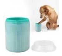 Oumefar Removable Dog Paw Cleaner Cup Portable Pet Cleaning Brush Cup Dog Foot Cleaning Cup Tool with Soft Silicone bristles(Green) Dog Cleaning and Grooming Supplies
