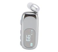 Oumefar Retractable Clamp/Holder On Headset with LCD Digital Power Display for Driving Business, ABS Material (Electroplated Bright Silver)