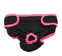 Oumefar Reusable Dog Physiological Pant Female Dog Underwear Pet Sanitary Diaper Sanitary Shorts Panties for Female and Male Dog(S-Black) Dog Clothing