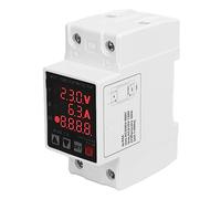 Oumefar Self Resetting Over Under Voltage Protector, Digital Display Adjustable Current Limit 1-63A, AC220V 63A for Home Appliance Refrigerator Air Conditioner