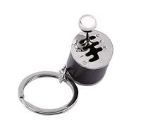 Oumefar Shifter Keychain Stick Knob Keyring Gearbox Key Ring Multicolor Car Shift Shaped Metal Alloy Key Rings Model Keychain Purses Car Keys(black)