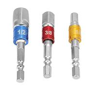 Oumefar Socket Adapter Set Durable Steel Extension Bar for Fixation, 3pcs Yellow Red Blue 1/4 3/8 1/2 for Various Applications