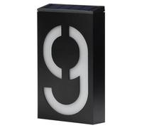 Oumefar Solar LED Number Sign Light, Outdoor Address Plate with 6 LED Lights and Polycrystalline Silicon Solar Panel, for House Hotel Store Door Wall Villa (Number 9)