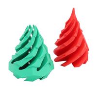 Oumefar Spiral Cone Toy, 3D Printed Pyramid Passthrough Sculpture PLA Pass Through Toy for Entertainment Decoration Stylish Desktop Decoration Fun Boredom (Red and Green)