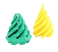 Oumefar Spiral Cone Toy, 3D Printed Pyramid Passthrough Sculpture PLA Pass Through Toy for Entertainment Decoration Stylish Desktop Decoration Fun Boredom (Yellow and Green)