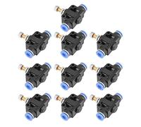 Oumefar Straight Push Control Valve Pipe Throttle Valve Plastic Air Flow Speed Regulator Quick Connect Fittings Inline Pneumatic Valve for Fuel Gas Liquid Air 6mm