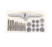 Oumefar Taps Dies Set, 30PCS High Speed Steel Screw Threading Kit, Hand Tapping Tool Set with Spanner for Precision Internal External Thread Repair