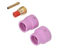 Oumefar TIG Gas Lens Kit High Low Temperature Impact Toughness for WP 9 20 25, 4Pcs Pink Ceramic Cup Bevel Electrode Holder Connector for Welding Torch, Welding Accessories