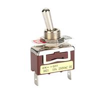 Oumefar Toggle Switch Mini Mechanical Valve Durable Hand Control 2 Pin 2 Position ON OFF for DIY Projects Plastic Iron 5PCS