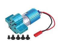 Oumefar Transfer Gearbox Aluminum Alloy Heatsink,Motor Mount Base,CNC Machining Metal Gearbox with 370 Brush Motor,Suitable for WPL 1633 RC Car (WPL1633B Blue)