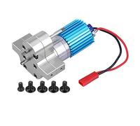 Oumefar Transfer Gearbox Aluminum Alloy Heatsink,Motor Mount Base,CNC Machining Metal Gearbox with 370 Brush Motor,Suitable for WPL 1633 RC Car (WPL1633S Silver)