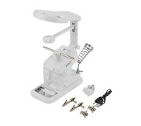 Oumefar USB Electric Soldering Iron Workstation with 3X 4.5X 25X Magnifying Loupe LED Light Board Clips Multifunctional Tool for Electronics Repair Projects (White)