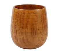 Oumefar Wood Cup Natural Water Mug Anti-Scald Eco-Friendly for Coffee for Juice (Large Belly Cup)