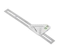Oumefar Woodworking Ruler Accurate Flexible Silver Ruler with Bubble Level for Woodworkers, Designers, Engineers Stainless Steel Construction Rulers