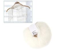 Oumefar Wool Yarn for Knitting,Soft Angola Mohair Wool Yarn Knit Angora Long Wool Yarn,for Hand-Made Lightweight Shawl Scarf Knitting Work with A Crochet(01 White)