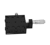 Oumefar X Micrometer Manual Fine Tuning Cross Roller Precision Linear Stages for SEMX60-AC 60 * 60mm, Durable Black Anodized Aluminium Alloy for Production Machinery, Testing Equipment