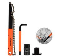Oumers Bike Cassette Removal Tool with Chain Whip and Auxiliary Wrench Bicycle Sprocket Removal Tools, Bicycle Cassette Lock Ring Removal Freewheel Remover Wrench Sprocket Remover