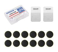 Oumers Puncture Repair Kits for Bikes, 12 PCS Self-Adhesive Bike Puncture Repair Patches Glueless Bike Tyre Repair Kit, Bicycle Inner Tube Repair with Metal Rasp, Stick Firmly