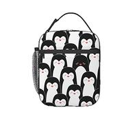 oumghxf Kids Penguin Lunch Box, Insulated Cute Penguin Lunch Bag, Black Bird Pattern, School Travel Office Camping, 1 Pack