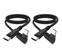 Oumida 2 Pack 100W USB C to USB C Cable Right Angle, 1M USBC to USBC PD Fast Charging, Nylon Braided Type C Charger Cable for iPhone 17/16 Pro Max, Galaxy S25 Ultra, Pixel 9, iPad Pro 2025/Air 5