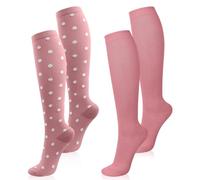 Oumida 2 Pairs Compression Socks for Women and Men, 15-20 mmhg Support Socks Stockings for Swelling, Running, Flight, Nurse, Flight