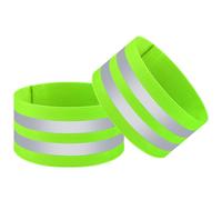 Oumida 2 Pcs High Visibility Reflective Armbands, Night Running Walking Elastic Strap Wristbands Ankle Bands Armbands Safety for Cycling Walking Running Camping Outdoor Sports-Fits Women, Men & Kids