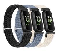 Oumida 3 Pack Elastic Solo Loop for Fitbit Inspire 3 Straps & Fitbit Inspire 2/HR Straps for Women/Men Women Men, Adjustable Stretchy Braided Sport Replacement Wristbands