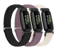 Oumida 3 Pack Elastic Solo Loop for Fitbit Inspire 3 Straps & Fitbit Inspire 2/HR Straps for Women/Men Women Men, Adjustable Stretchy Braided Sport Replacement Wristbands