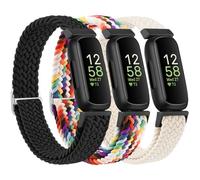 Oumida 3 Pack Elastic Solo Loops for Fitbit Inspire 3 Straps & Fitbit Inspire 2/HR Straps for Women Men, Adjustable Comfortable Stretchy Braided Sport Replacement Wristbands