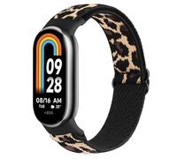 Oumida Elastic Strap for Xiaomi Mi Smart Band 8/Xiaomi Smart Band 9, Nylon Braided Stretchy Wristband, Leopard