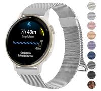 Oumida Garmin Strap 20 mm for Garmin Vivoactive 5 / Vivoactive 3, Venu 2 Plus / Venu Sq 2 / Venu Sq / Sq Music, Vivomove Series, Forerunner 55/245/645, Metal Watch Straps Double Magnet Replacement