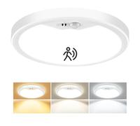 Oumida LED Ceiling Light with Motion Sensor 22cm, 18W Round Ceiling Lamp Infrared Sensing Ceiling Light, Warm/Neutral/Cold White for Bathroom, Hallway, Kitchen, Balcony, Cellar, Garage (20cm)