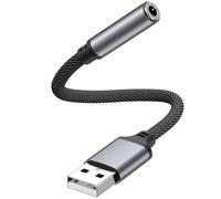 Oumida USB to 3.5mm Headphone Adapter, USB A to Aux Jack Audio Adapter Cable Cord for PS5 PS4 PC Windows Mac Linux Laptop Desktop and More