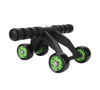 Oumij1 Ab Roller for Abs Workout - 4 Wheel AB Wheel Roller - Workout System - with Knee Protection Pad - Home Gym Workout Exercise Equipment - Abdomen Muscle Training - for Men/Women(Green+Black)