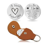 OUMILAN Pocket Hug Token Inspirational Keychain for Men Women, To My Son, 3*3cm/1.18*1.18inch