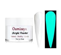 Oumisaya AP061 White Glow in the Dark Acrylic Powder French Nails 30g